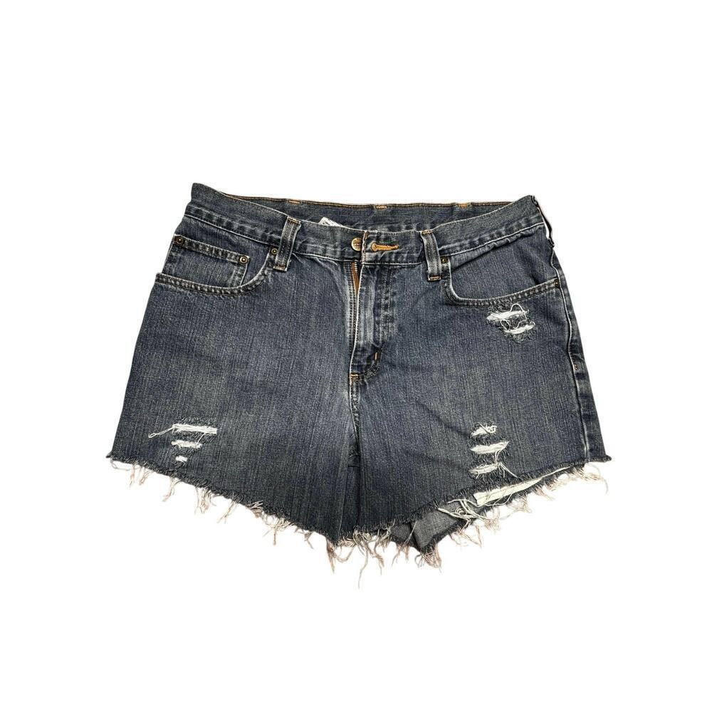 Carhartt Women’s Distressed Cutoff Denim Shorts 32W 4” Inseam Relaxed Fit